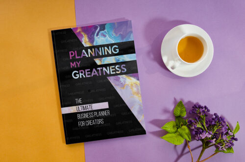 Planning My Greatness - The Ultimate Business Planner For Creators (Marble Multicolor)
